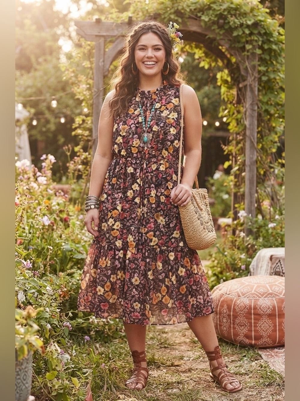 Chetta B Floral Dress size 24W Floral print beautiful dress